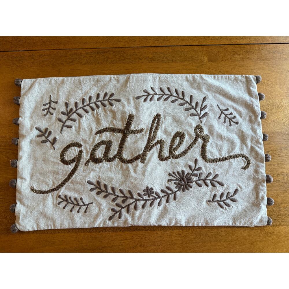 Pottery Barn "gather” pillow Cover - Brown Fall Country Farm 100% Cotton 16 x 26